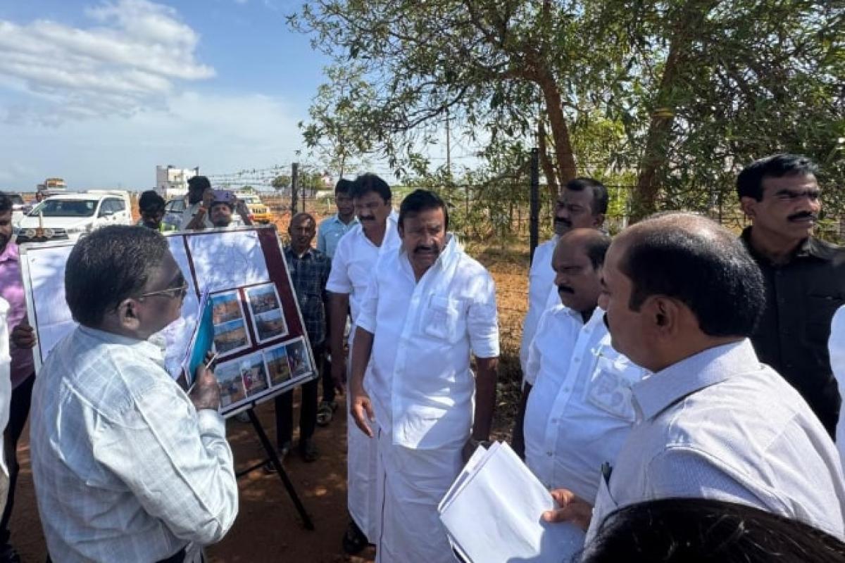 tirunelveli-western-bypass-road-works-in-full-swing-minister-k-n-nehru-inspects