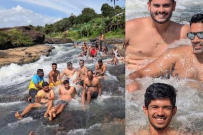 ashwin-bathes-in-dangerous-waterfall-in-kanyakumari