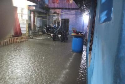 water-stagnation-in-thachanallur-1st-ward-due-to-heavy-rain-in-nellai