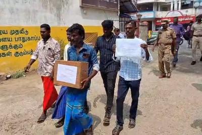 opposition-to-private-solar-power-project-people-of-kallathikulam-send-documents-including-ration-cards-to-the-governor
