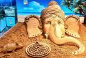 20 feet Vinayagar sand sculpture