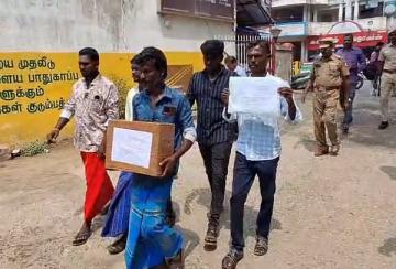 opposition-to-private-solar-power-project-people-of-kallathikulam-send-documents-including-ration-cards-to-the-governor